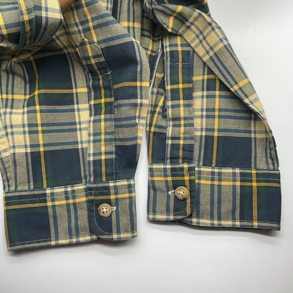 Ralph Lauren Men's Plaid Long Sleeve Shirt Button Down XL Yellow/Dk Green - Picture 11 of 13